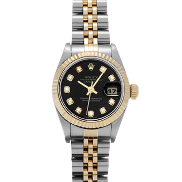 ロレックス デイトジャスト 79173G ブラック/ダイヤモンド レディース 時計 【中古】【wristwatch】
