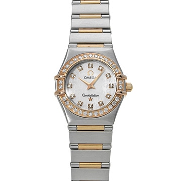 オメガ コンステレーション ミニ クォーツ 1360.75 ホワイトシェル/ダイヤモンド レディース 時計 【中古】【wristwatch】