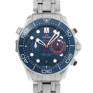 オメガ シーマスター ダイバー300 コーアクシャル マスタークロノメーター クロノグラフ アメリカズカップ 210.30.44.51.03.002 ブルー メンズ 時計 【中古】【wristwatch】