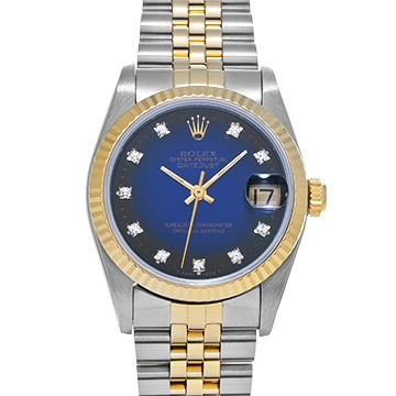 ロレックス デイトジャスト 31 68273G ブルー・グラデーション/ダイヤモンド ユニセックス 時計 【中古】【wristwatch】