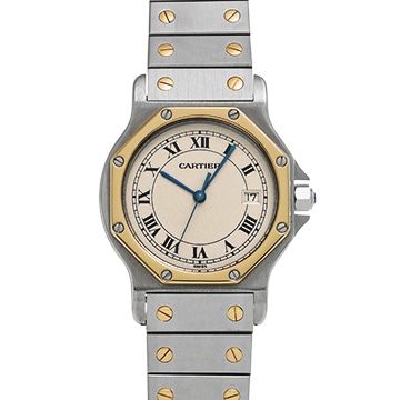 カルティエ サントス オクタゴン W2001583 アイボリー レディース 時計 【中古】【wristwatch】