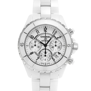 シャネル J12 クロノグラフ 41MM H1007 ホワイトラッカー/シルバー メンズ 時計 【中古】【wristwatch】