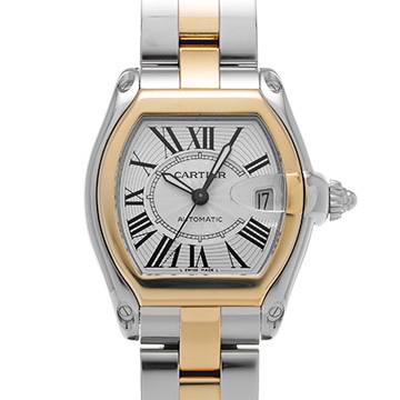 カルティエ ロードスター LM コンビ W62031Y4 シルバー メンズ 時計 【中古】【wristwatch】