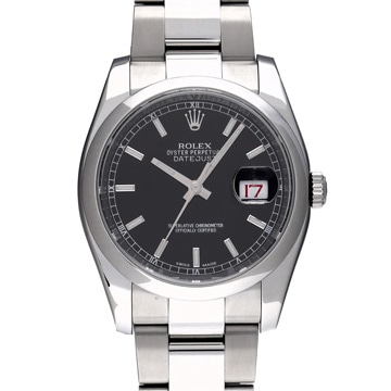 ロレックス デイトジャスト 116200 ブラック メンズ 時計 【中古】【wristwatch】