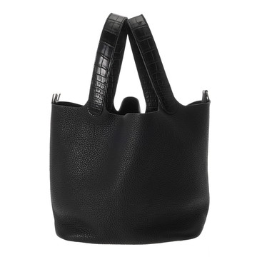 エルメス ピコタン ロックタッチ MM ブラック アリゲーターマット/トリヨンクレマンス レディース バッグ 【中古】【bag】