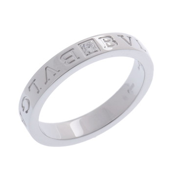 ブルガリ ダブルロゴリング 1PD シルバー 339995 K18ホワイトゴールド WG レディース ジュエリー 【中古】【jewelry】