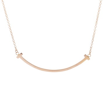 ティファニー Tスマイル ネックレス スモール ゴールド K18ピンクゴールド PG レディース ジュエリー 【中古】【jewelry】