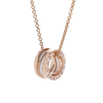 ブルガリ B-ZERO1 レジェンド ネックレス ゴールド 356117 K18ピンクゴールド PG/ホワイトセラミック レディース ジュエリー 【中古】【jewelry】