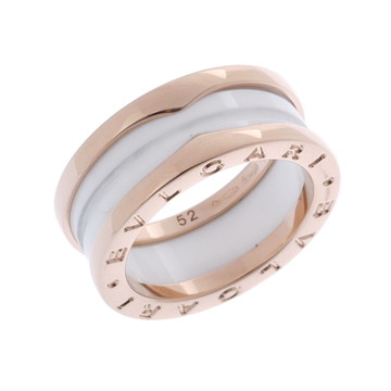 ブルガリ B-ZERO1 リング #52 ゴールド 347013 K18ピンクゴールド PG/ホワイトセラミック レディース ジュエリー 【中古】【jewelry】