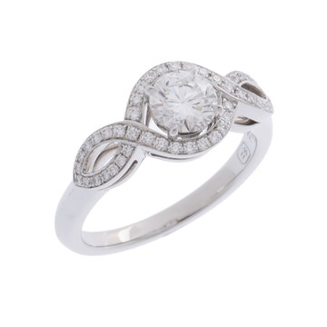 ハリー ウィンストン リリークラスター エンゲージメント リング シルバー RGDPRD005LC-050 Pt950プラチナ レディース ジュエリー 【中古】【jewelry】