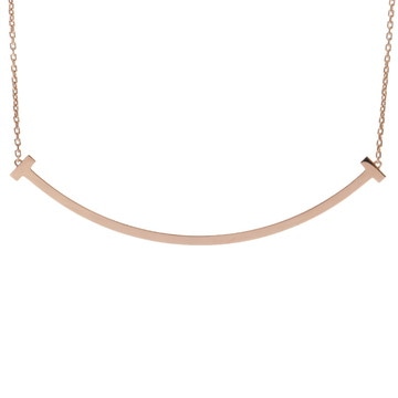 ティファニー Tスマイル ネックレス エクストララージ ゴールド K18ピンクゴールド PG レディース ジュエリー 【中古】【jewelry】