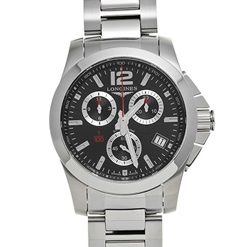 ロンジン コンクエスト L3.700.4.56.6 ブラック メンズ 時計 【中古】【wristwatch】