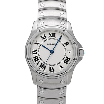 カルティエ サントスクーガー LM W20026K1 ホワイト メンズ 時計 【中古】【wristwatch】