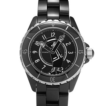 シャネル マドモアゼル J12 38mm リミテッドエディション H5242 ブラックラッカー メンズ 時計 【中古】【wristwatch】