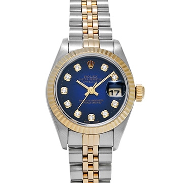 ロレックス デイトジャスト 69173G ブルー・グラデーション/ダイヤモンド レディース 時計 【中古】【wristwatch】