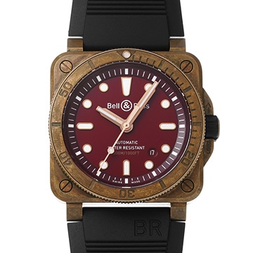 ベル＆ロス BR 03-92 ダイバー BR03-92 バーガンディ メンズ 時計 【中古】【wristwatch】