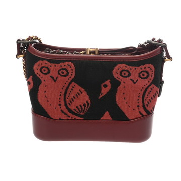 シャネル ガブリエルドゥシャネル スモール ホーボーバッグ ブラック/ボルドー コットン/カーフスキン レディース バッグ 【中古】【bag】