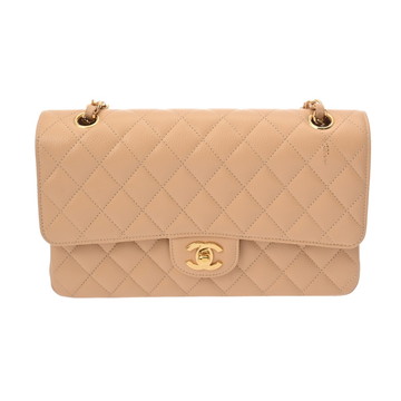 シャネル マトラッセ Wフラップ Wチェーンショルダー 25 ベージュ A01112 キャビアスキン レディース バッグ 【中古】【bag】