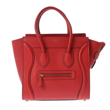 セリーヌ ラゲージ マイクロ レッド 1677933DRU.25CO ドラムドカーフ レディース バッグ 【中古】【bag】