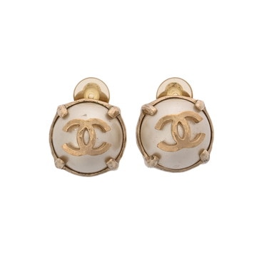 シャネル イヤリング ゴールド/ホワイト GP/フェイクパール レディース ジュエリー 【中古】【jewelry】