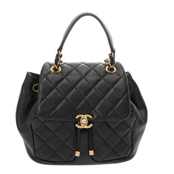 シャネル マトラッセ バックパック ブラック シャイニーラムスキン レディース バッグ 【中古】【bag】