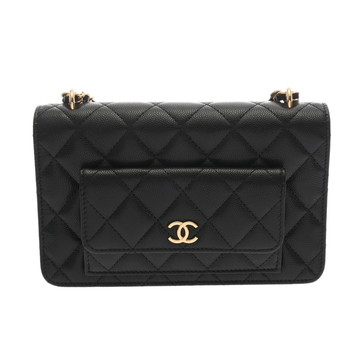 シャネル マトラッセ チェーンウォレット ブラック AP3464 グレインドカーフスキン レディース バッグ 【中古】【bag】