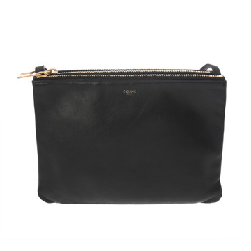 セリーヌ トリオ スモール ブラック カーフ ユニセックス バッグ 【中古】【bag】