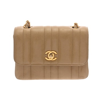 シャネル マドモアゼル チェーンショルダー ベージュ ラムスキン レディース バッグ 【中古】【bag】