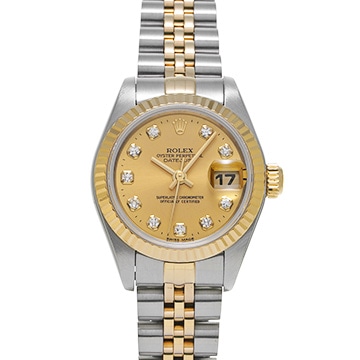 ロレックス デイトジャスト 69173G シャンパン/ダイヤモンド レディース 時計 【中古】【wristwatch】