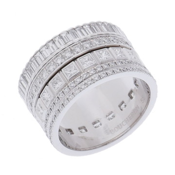 ブシュロン キャトルラディアント リング #55 フルパヴェ シルバー JRG0325 K18ホワイトゴールド WG レディース ジュエリー 【中古】【jewelry】