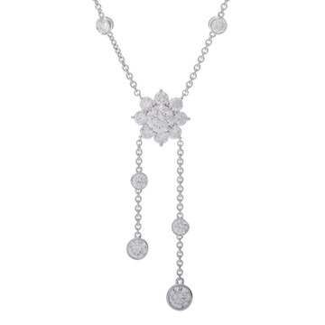 ハリー ウィンストン サンフラワー ラリアット ネックレス シルバー NKDPBZSMSF Pt950プラチナ レディース ジュエリー 【中古】【jewelry】