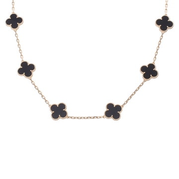 ヴァン クリーフ&アーペル ヴィンテージアルハンブラ ネックレス 10P ゴールド K18イエローゴールド YG レディース ジュエリー 【中古】【jewelry】