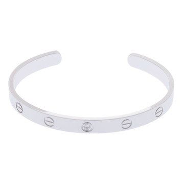 カルティエ ラブオープンブレスレット #18 1PD シルバー K18ホワイトゴールド WG レディース ジュエリー 【中古】【jewelry】