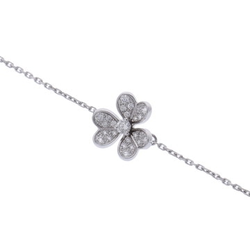 ヴァン クリーフ&アーペル フルヴォル ブレスレット ミニ パヴェ シルバー VCARP3W200 K18ホワイトゴールド WG レディース ジュエリー 【中古】【jewelry】