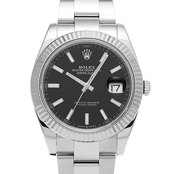 ロレックス デイトジャスト 41 126334 ブライトブラック メンズ 時計 【中古】【wristwatch】