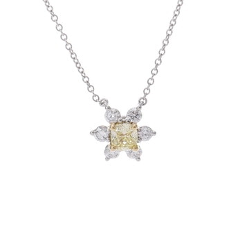 ティファニー バターカップ ネックレス シルバー Pt950プラチナ/K18イエローゴールド YG レディース ジュエリー 【中古】【jewelry】