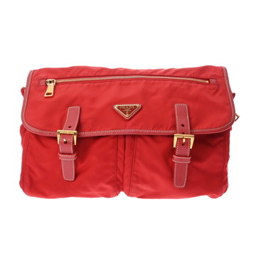 プラダ ショルダーバッグ レッド ナイロン ユニセックス バッグ 【中古】【bag】