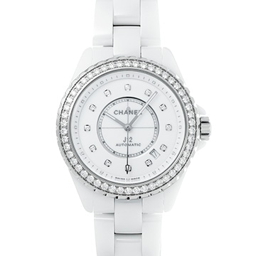 シャネル J12 キャリバー12.1 H7189 ホワイトラッカー/ダイヤモンド メンズ 時計 【中古】【wristwatch】