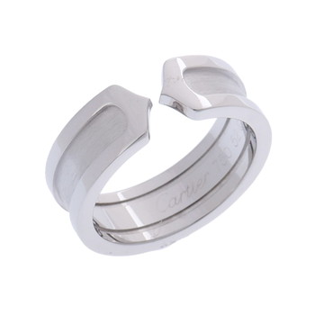カルティエ C2リング #52 シルバー K18ホワイトゴールド WG レディース ジュエリー 【中古】【jewelry】