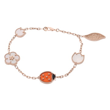 ヴァン クリーフ&アーペル ラッキースプリングブレスレット 5P ゴールド VCARP7RR00 K18ピンクゴールド PG レディース ジュエリー 【中古】【jewelry】