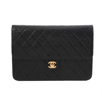 シャネル マトラッセ チェーンショルダー ブラック ラムスキン レディース バッグ 【中古】【bag】