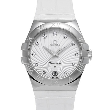 オメガ コンステレーション クォーツ 123.13.35.60.52.001 ホワイト/ダイヤモンド レディース 時計 【新品】【wristwatch】