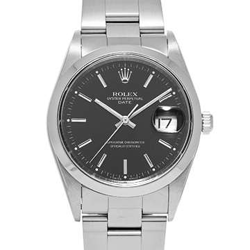 ロレックス オイスターパーペチュアル デイト 15200 ブラック メンズ 時計 【中古】【wristwatch】