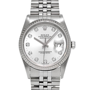 ロレックス デイトジャスト 16234G シルバー/ダイヤモンド メンズ 時計 【中古】【wristwatch】