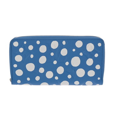 ルイ ヴィトン モノグラムアンプラントインフィニティドット LV×YK ジッピーウォレット ブルークレール M81954 レザー ユニセックス 財布 【中古】【purse】