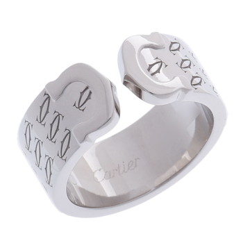 カルティエ C2リング #52 2000年クリスマス限定 ホワイト K18ホウイトゴールド WG レディース ジュエリー 【中古】【jewelry】