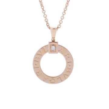 ブルガリ ブルガリブルガリ ダブルロゴ ネックレス ゴールド K18ピンクゴールド PG レディース ジュエリー 【中古】【jewelry】