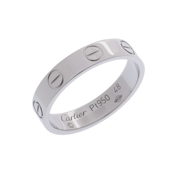 カルティエ ミニラブリング #48 シルバー Pt950プラチナ レディース ジュエリー 【中古】【jewelry】