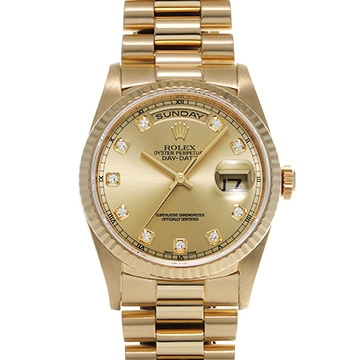 ロレックス デイデイト 18238G シャンパン/ダイヤモンド メンズ 時計 【中古】【wristwatch】