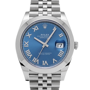 ロレックス デイトジャスト 41 126300 アズーロブルー メンズ 時計 【中古】【wristwatch】